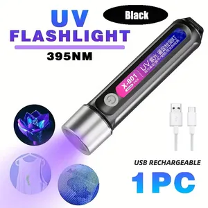 Lampe torche LED UV à énergie <span class=keywords><strong>solaire</strong></span>, lumière violette, <span class=keywords><strong>détecteur</strong></span> d'argent imperméable, agent fluorescent, éclairage pour la détection de sécurité - Product Image 2