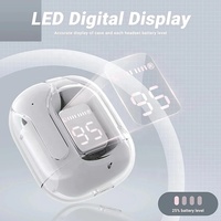 Audifono Air 31 TWS Écouteurs sans fil avec affichage LED Étui transparent antibruit BT 5.3 Écouteurs à faible latence