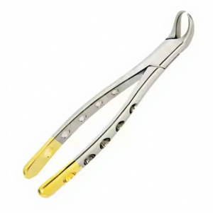 Juego de fórceps para extracción dental, con mango estriado plateado, clase I, instrumentos quirúrgicos manuales - Product Image 2