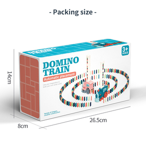 Nouveauté, ensemble de jouets éducatifs <span class=keywords><strong>Domino</strong></span> Train automatique <span class=keywords><strong>électrique</strong></span>, jouet voiture pour enfants avec musique sonore - Product Image 6