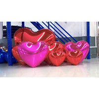 Grand ballon miroir personnalisé Zhenmei en forme de cœur brillant pour fête disco, décoration d'événements, sphère miroir réfléchissante en PVC
