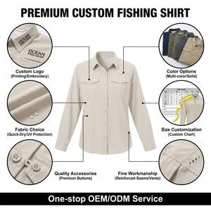Camisas de Pesca Personalizadas para <span class=keywords><strong>Mujer</strong></span>, Tallas Grandes, Protección UV SPF 50, Ecológicas, 100% Poliéster, Secado Rápido, con Botones, Transpirables - Product Image 2