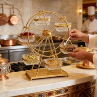 Étagère à épices rotative en forme de grande roue, présentoir unique pour épices, modèle créatif pour buffet, restaurant, hôtel, vaisselle