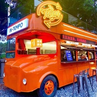 2024 chinois Commercial Double decker à manger chariot de bus restaurant mobile camion de nourriture de rue rapide à vendre