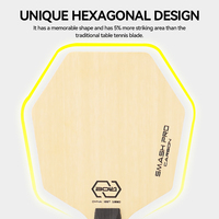 Raquetas de Tenis de Mesa Boli de Diseño Hexagonal, 7 Capas, OEM, Hoja de Carbono para Ping Pong