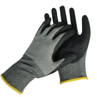 Good Flex 15G Nylon Spandex Gants de sécurité au travail Noir NBR Palm Enduit Sandy Nitrile Hommes Gants de travail acharné