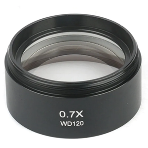 Lente objetiva auxiliar WD120 0.7X microscópio estéreo <span class=keywords><strong>trinocular</strong></span> lente Barlow 48mm rosca - Product Image 2