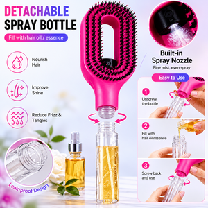 <span class=keywords><strong>Cepillos</strong></span> de Pelo <span class=keywords><strong>Profesionales</strong></span> de Fábrica, Venta al por Mayor, Logotipo Personalizado, Antiestáticos, Desenredantes, 3 en 1, Cepillo <span class=keywords><strong>para</strong></span> <span class=keywords><strong>Cabello</strong></span> con Pulverizador de Agua - Product Image 3