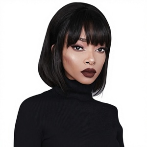วิกผมบ๊อบแบบตรงทั้งหัว ทอมือทั้งหมด สำหรับ<span class=keywords><strong>ผู้หญิง</strong></span> จากยุโรป อเมริกา แอฟริกา ขนาด 12 นิ้ว <span class=keywords><strong>ผม</strong></span><span class=keywords><strong>สั้น</strong></span>ธรรมชาติ ต่อผมเปลี่ยนทรงได้ - Product Image 1