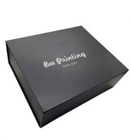 Boîte cadeau rigide noire mate de luxe avec logo personnalisé, fermeture magnétique, boîte en carton, boîte pliante avec couvercle