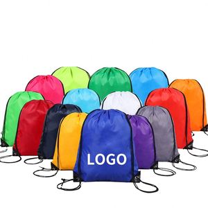 Sac à dos personnalisé en polyester imperméable avec cordon de serrage, léger, grande capacité, sac à cordon pour le rangement des articles de sport et de gym - Product Image 3
