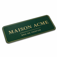 Étiquette autocollante en métal vert émeraude pour flacon de parfum, personnalisable, directement de l'usine, avec logo sur mesure, pour emballage de bouteilles.
