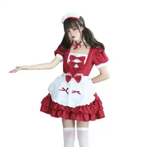 Lolita Maid Dress Girls Women Lovely Maid Cosplay Anime Costumes Lolita Dresses Cafe Waitress Maid Outfit Sexy Lingerie Dress