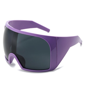 Nouveau surdimensionné femmes mode une pièce lunettes de soleil Vintage miroir lunettes nuances UV400 hommes carré lunettes de soleil - Product Image 4
