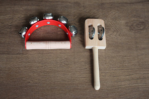 Wholesale Wooden Percussion <b>Instrument</b> Set With Tambourine Maraca Piccolo Castanet Sound Tube For Kids <b>Music</b> Education And Play - Product Image 3