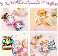 Sacs en cellophane BOPP irisés holographiques roses 4x6 et 5x11 pouces, avec attaches torsadées robustes pour bonbons, friandises, chocolats, supermarché
