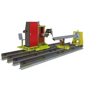 Lansun CNC Plasma Pipes Cutting Machine 5 Axis DN 50 -1000mm Steel Pipes Intersection Line with Welding Bevels