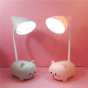 USB LED Kawaii gato escritorio Lámpara de lectura niños protección ocular lámpara de mesa lindo colorido conejo dibujos animados luz de noche - Product Image 5