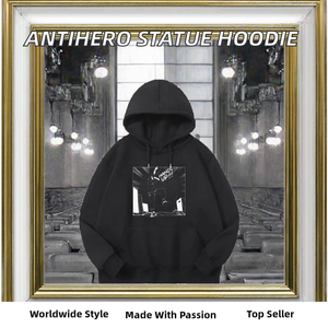 Sudadera con Capucha Gráfica Informal de Otoño, Tejida a Crochet, Antihero, Resistente al Viento, 100% Algodón, 7 Colores - Product Image 2