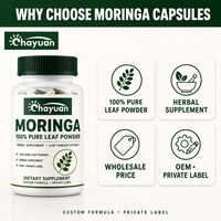 Prix de gros OEM Marque privée Complément alimentaire à base de plantes 100% pur Extrait de poudre de feuilles de Moringa en capsules à vendre