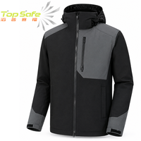 Blouson Softshell Bomber doublé polaire à capuche coupe-vent imprimé color-block marron foncé pour achat en gros personnalisé