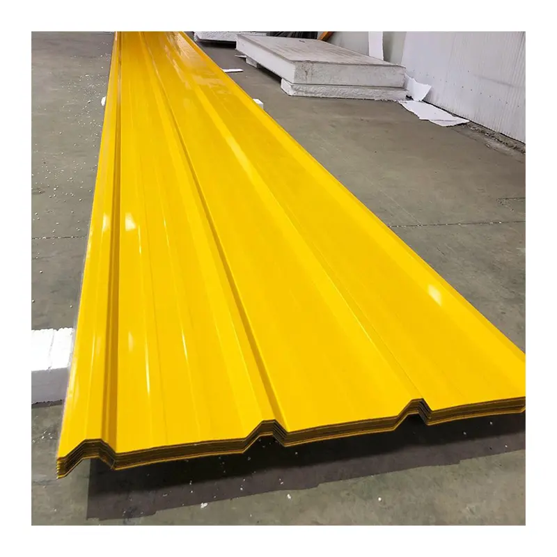 Yellow wave zinc coated metal corrugated aluminum roof sheet price of ibr roof sheeting