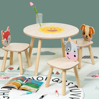 COMMIKI Table ronde en bois avec bureau d'activités pour enfants Montessori meubles d'éducation précoce ensemble de chaises en forme d'arachide pour la maternelle