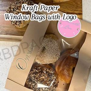 ถุงใส่ขนมปังกระดาษคราฟท์พร้อมช่องหน้าต่างด้านข้างสำหรับใส่ขนมปังปิ้งขนมปังสีน้ำตาลบรรจุภัณฑ์เบเกอรี่ - Product Image 4