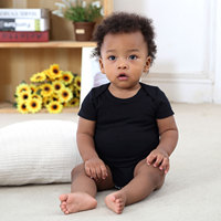Quần Áo Trẻ Sơ Sinh Unisex Cotton Hữu Cơ Đồng Bằng Màu Trơn Mềm Ngắn Tay Áo Bé Romper Quần Áo Trẻ Em