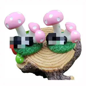 树脂迷你蘑菇3D工艺仙女花园玻璃容器雕像玩具屋装饰娃娃蛋糕装饰DIY景观植物