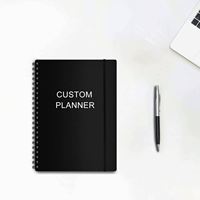Carnet de notes quotidien et horaire à spirale, couverture rigide noire, personnalisable avec logo, impression sur mesure, idéal pour cadeau, vente en gros