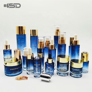 Sang trọng chăm sóc da chai lotion kem Jar 15ml 30ml 50ml 200ml sản xuất chai thủy tinh màu xanh chai thủy tinh với ống nhỏ giọt - Product Image 2