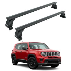 Barres transversales de toit pour Jeep Renegade 2015-2026, porte-bagages en aluminium noir, fixation professionnelle, ajustement personnalisé - Product Image 1