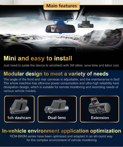 4g Gps Wifi Dashcam 3ch 1080p Full Hd Enregistreur Vidéo Double Objectif Véhicule Caméra Enregistreur Dash cam h.265 4G Dashcam Mdvr - Product Image 2