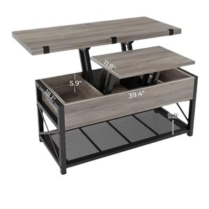 Cross-border wooden multi-functional height-adjustable folding coffee <b>table</b>, home indoor living room coffee <b>table</b>, large - Product Image 5