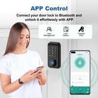 Serrure de porte intelligente sans clé WiFi Tuya APP pour la sécurité domestique, identification par empreinte digitale, mot de passe, serrure de porte intelligente à pêne dormant