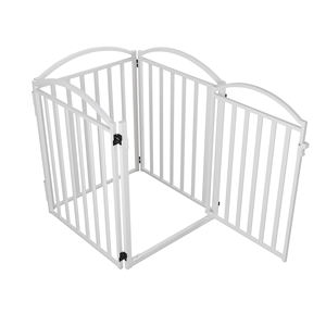 Recinto per Cani da Interno - Costruzione in Acciaio Solido con Chiusura a Bottone Resistente 32 Pollici 6 Pannelli Ecologico per Cani Piccoli e Medi - Product Image 1