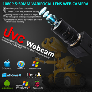 Kamera USB 1080P Kamera PC Industri Visi Mesin Penerangan Rendah dengan Lensa CS Varifocus untuk Komputer PC Desktop <span class=keywords><strong>Laptop</strong></span> - Product Image 5