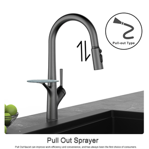 Grifo de cocina monomando de un solo orificio <span class=keywords><strong>Tik</strong></span> <span class=keywords><strong>Tok</strong></span> 2026 negro mate con rociador extraíble para encimera - Product Image 5