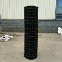 Grillage soudé en acier revêtu de PVC noir de calibre 18, tissage uni, avec service de découpe