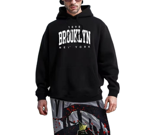 Sweat à capuche long en tricot épais pour l'hiver - 100% polyester, respectueux de l'environnement, sweats à capuche personnalisés, 415 grammes, coupe classique, sweat à capuche pour homme - Product Image 1