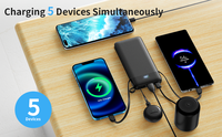 Chargeur de voyage portable batterie pliable prise ca chargeur mural et câble intégré banque d'alimentation 2 en 1 10000mAh