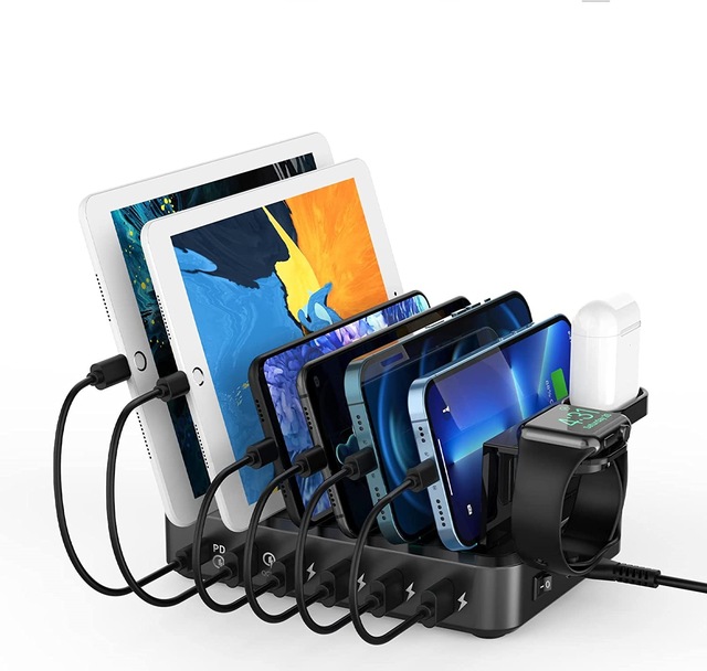 Factory OEM 60W 6-Port USB-A QC3.0 18W Fast Charging Station Electric Desktop Charger for Earphone Mobile Phones CE/FCC