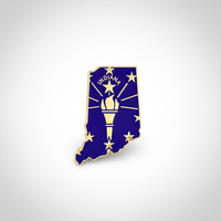 GREPAS GIFTS Épinglette de revers plaquée or, motif drapeau de l'État d'Indiana, 1,25 pouces