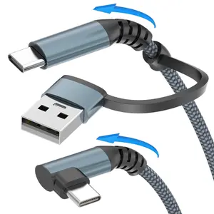 Kabel Data pengisi daya Usb kabel Tipe C portabel mencegah kerusakan anyaman tali jalur Data untuk ponsel