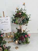 Boule florale de centre de table pour banquet de mariage, en verdure mélangée, pour la décoration du hall d'accueil et de la cérémonie