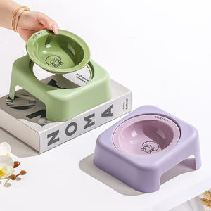 Perlindungan aman keramik kucing anjing piring makanan minum pengumpan mangkuk hewan peliharaan dalam ruangan rumah - Product Image 3