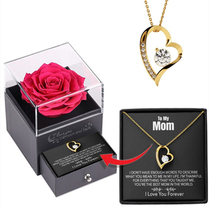 Rosa Roja Preservada con Corazón, Te Amo, Regalos para el Día <span class=keywords><strong>de</strong></span> San Valentín y el Día <span class=keywords><strong>de</strong></span> la <span class=keywords><strong>Madre</strong></span>, Collares <span class=keywords><strong>de</strong></span> Rosas Eternas Preservadas para Mujer - Product Image 5