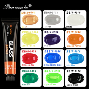 Panwenbo - Juego de <span class=keywords><strong>Pintura</strong></span> para Vidrio de 12 Colores/22 ml, <span class=keywords><strong>Pintura</strong></span> Profesional para Manualidades, No Tóxica, Resistente al Agua - Product Image 3