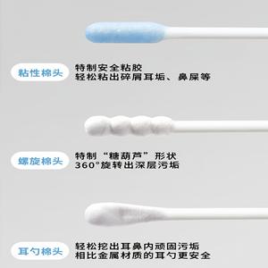 Hisopos adhesivos para la oreja para bebés y niños pequeños, 50 hisopos por paquete, para limpiar la nariz y la cera de los oídos. - Product Image 3